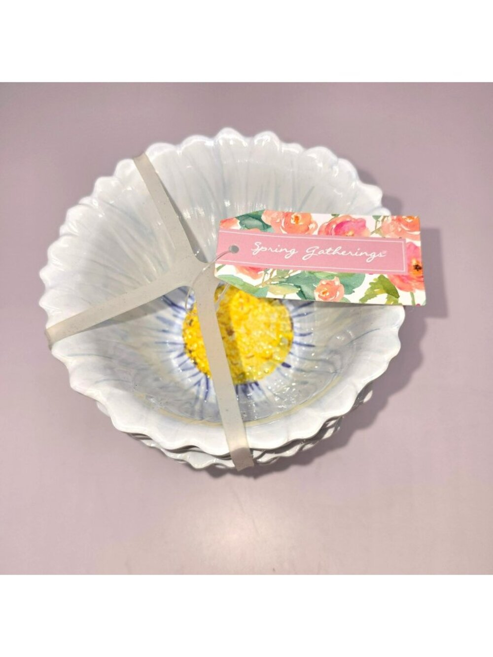 Spring Gatherings Floral Melamine Bowls Set Of 4 Scalloped Design NWT CM2281
